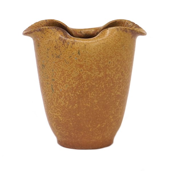 Arne Bang stoneware vase signed AB. H: 11cm