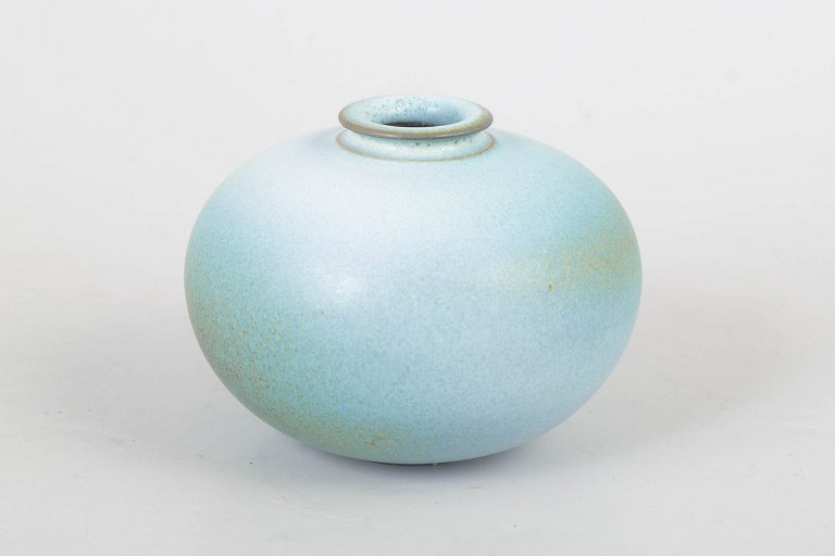 Unique Swedish studio pottery vase, signed BS.