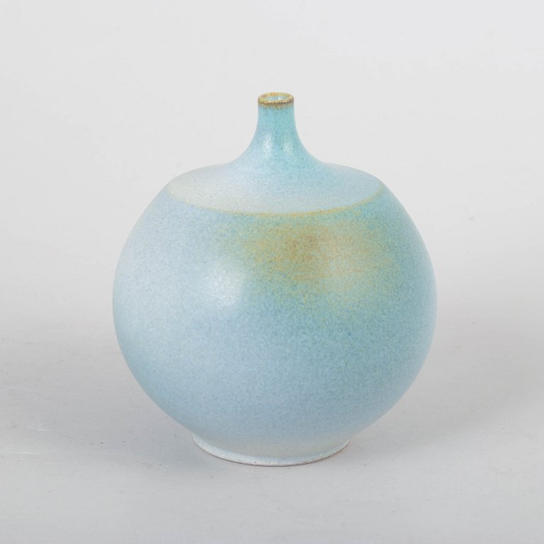 Unique Swedish studio pottery vase, signed BS.