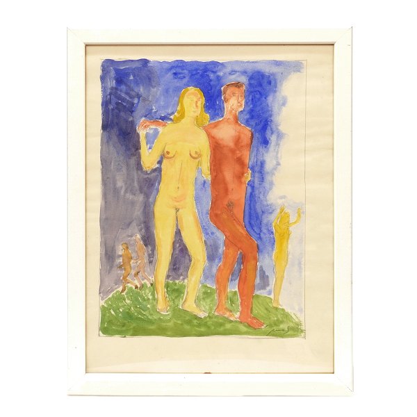 Jens Søndergaard, 1895-1957, water color. Signed "Jens". Visible size: 33x24cm. with frame: 43x33cm