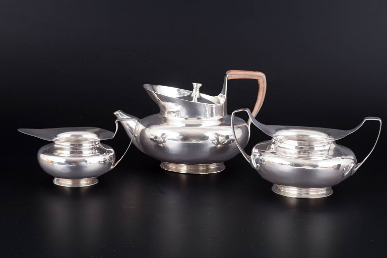 William Hair Haseler, sterling silver tea service.