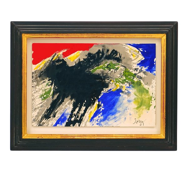Asger Jorn, 1914–1973, mixed media, including gouache on paper.Signed "Jorn 61.".Registered in the Museum Jorn Catalogue no. 2763. Image size: 31x45cm. Framed size: 48x62cm