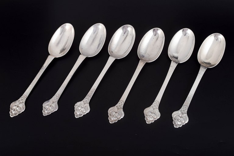 Evald Nielsen, set of six dinner spoons.