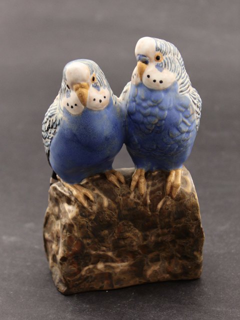 Royal Copenhagen Figurines Jeanne Grut 2 blue budgies on stone