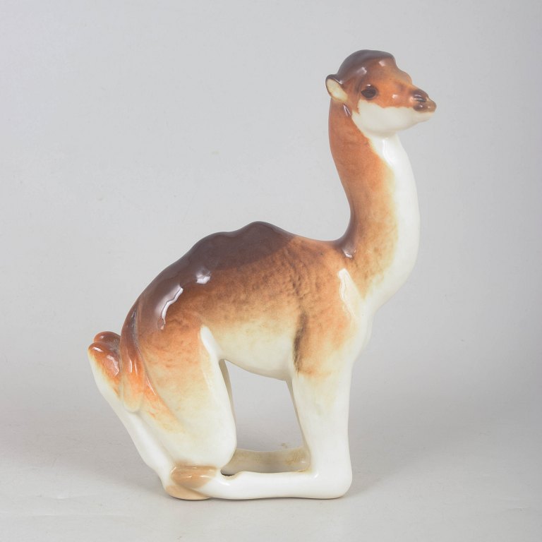 Lomonosov (LFZ), USSR. Porcelain figurine of a young camel, model 1973. Designed by Pavel P. Veselov.