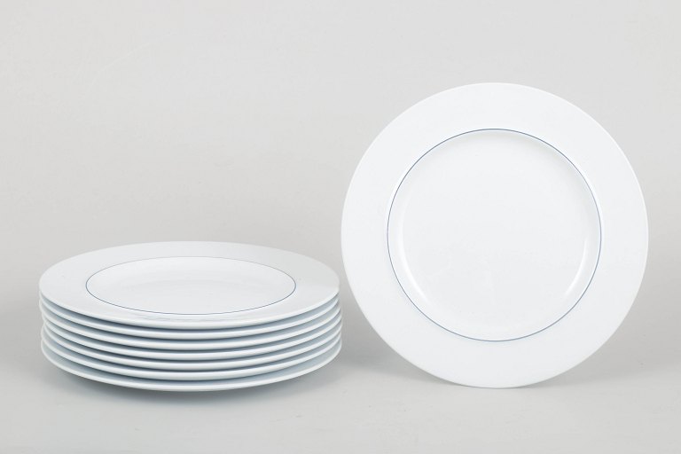 Grethe Meyer for Royal Copenhagen, Blue Line, set of eight plates.
