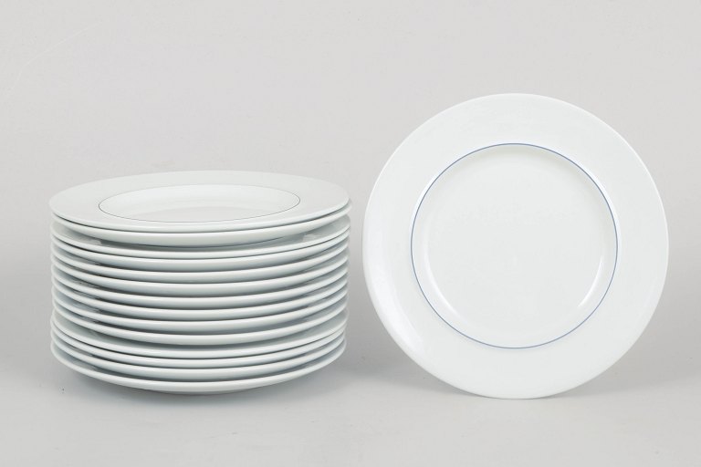 Grethe Meyer for Royal Copenhagen, Blue Line, set of fifteen plates.