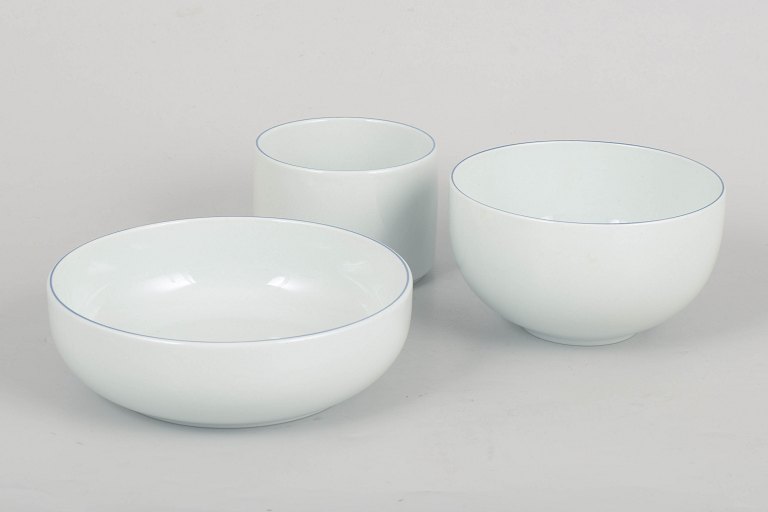 Grethe Meyer for Royal Copenhagen, Blue Line, set of three bowls.