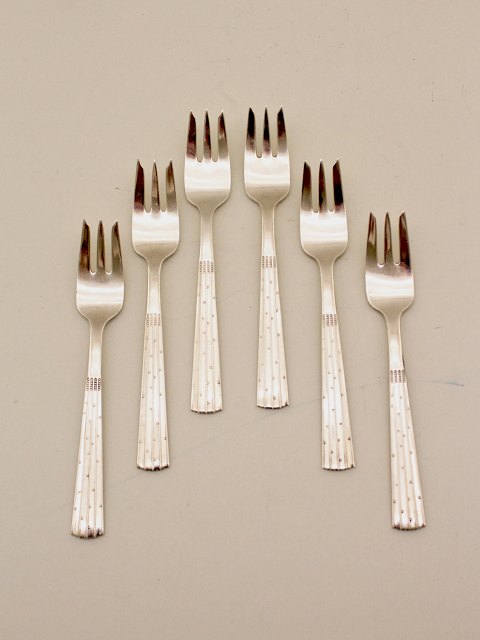 Set of 6 Champagne 830 silver cake forks