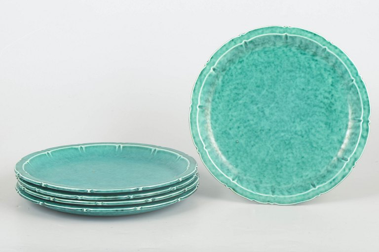 Wilhelm Kåge for Gustavsberg, set of five Art Deco plates.